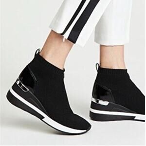 Michael Kors Skyler Stretch-Knit Sock Sneaker Bootie Women's Size 8 Wedge Retro